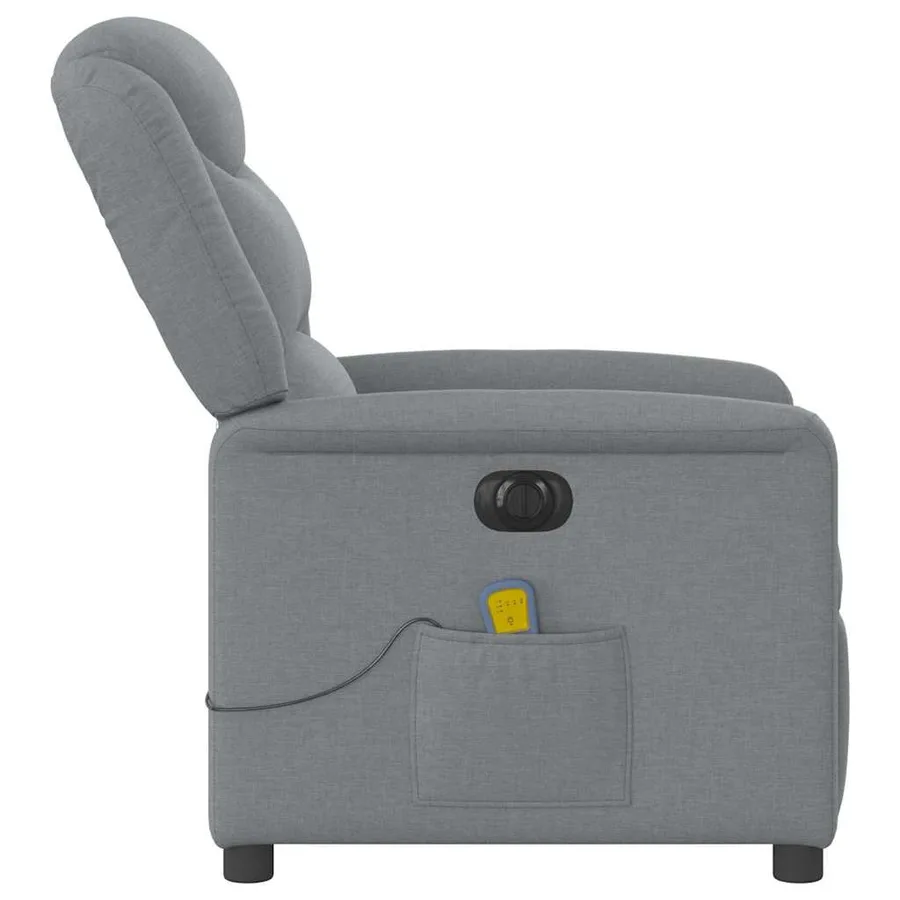 Fauteuil de massage inclinable électrique gris clair tissu - 6