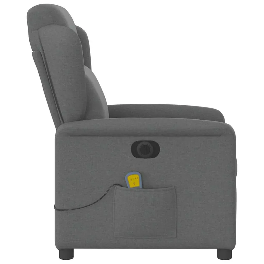 Fauteuil inclinable de massage électrique gris foncé tissu - 6
