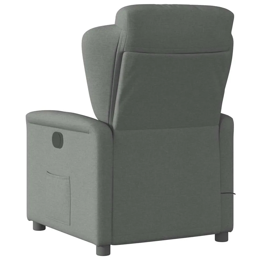 Fauteuil inclinable de massage électrique gris foncé tissu - 7