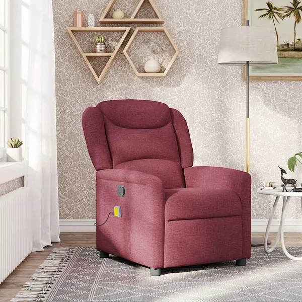 Fauteuil de massage inclinable Rouge bordeaux Tissu