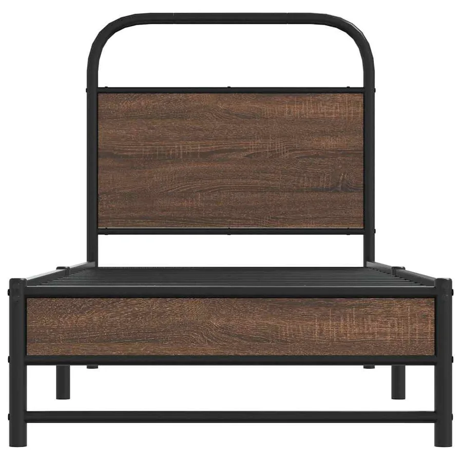Cadre de lit sans matelas 80x200cm chêne marron bois ingénierie - 5
