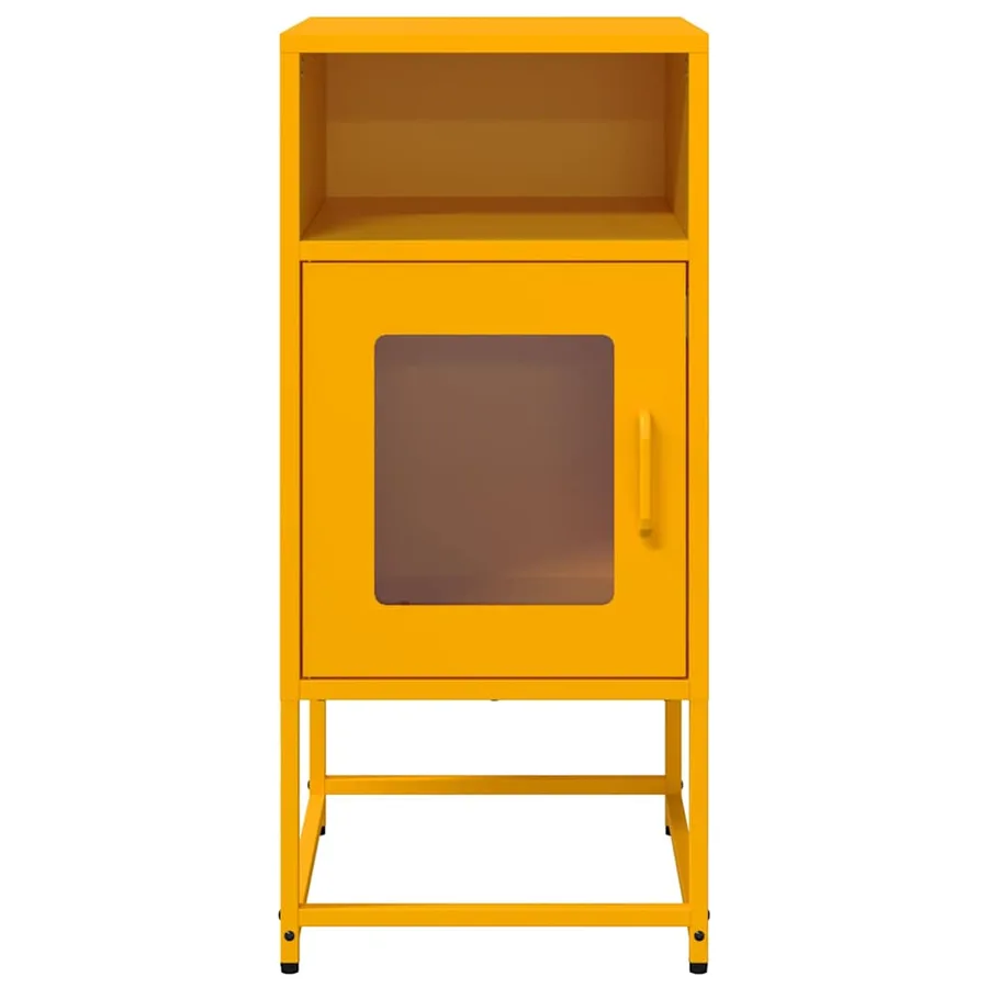Table de chevet jaune moutarde 36x39x78 cm acier laminé à froid - 6