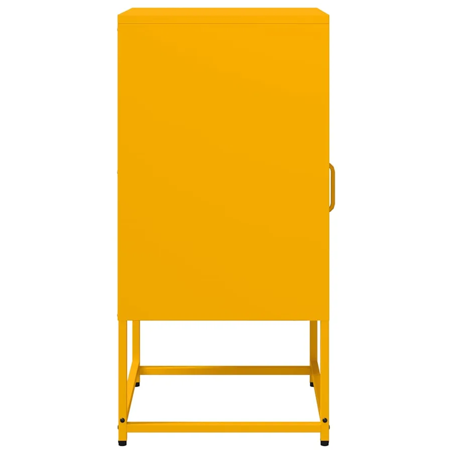 Table de chevet jaune moutarde 36x39x78 cm acier laminé à froid - 7
