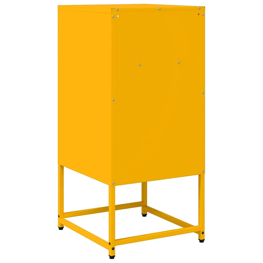 Table de chevet jaune moutarde 36x39x78 cm acier laminé à froid - 8