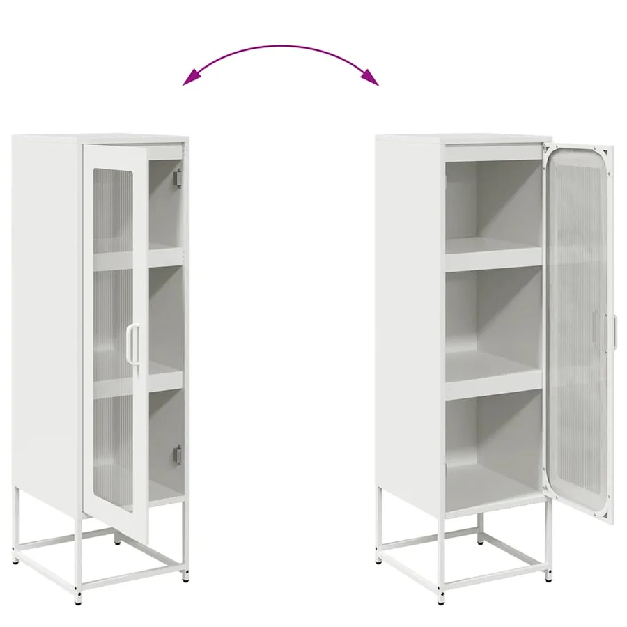 Buffet haut blanc 36x39x123 cm acier laminé à froid - 10