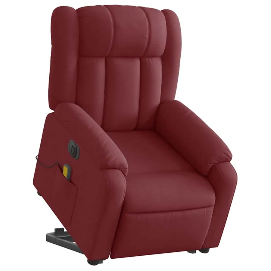 Fauteuil inclinable de massage électrique Rouge bordeaux Tissu - 3