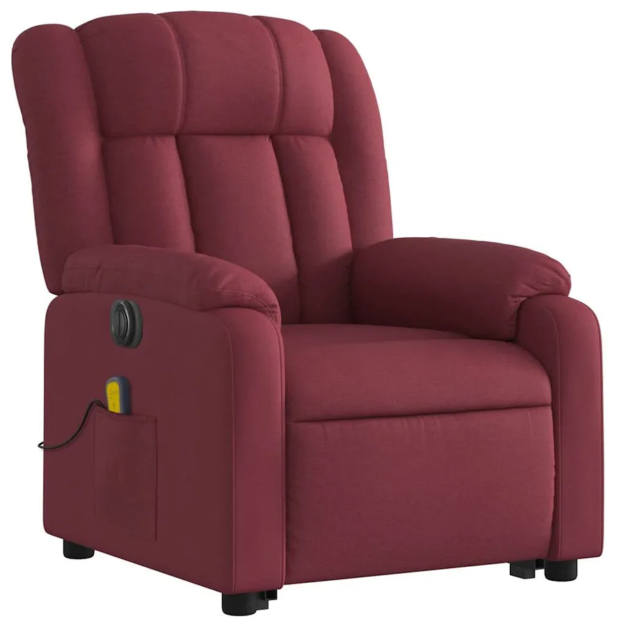 Fauteuil inclinable de massage électrique Rouge bordeaux Tissu - 5