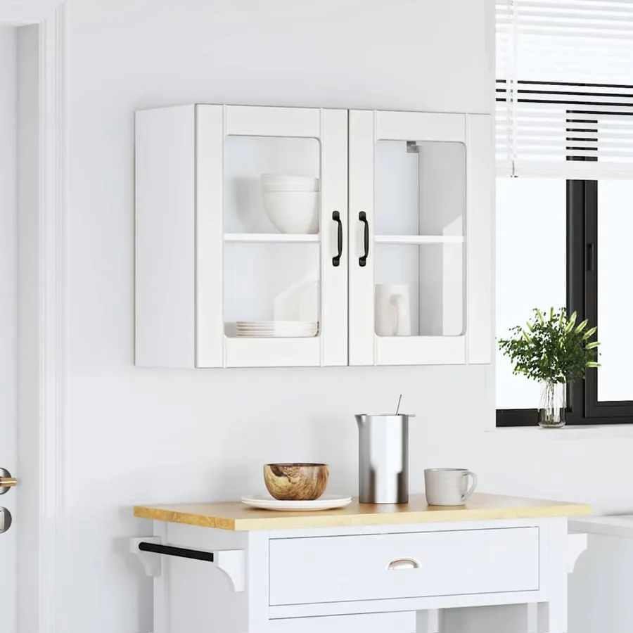 Armoire murale de cuisine avec porte en verre Lucca blanc - 3