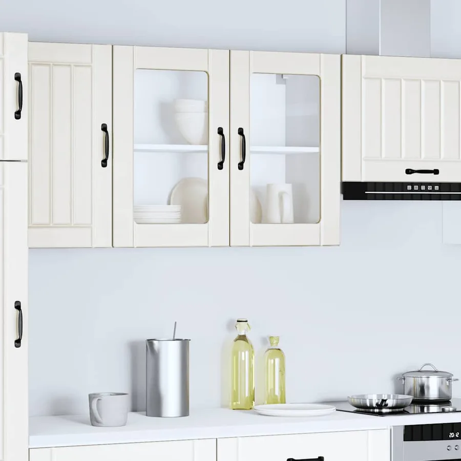 Armoire murale de cuisine avec porte en verre Lucca blanc - 4
