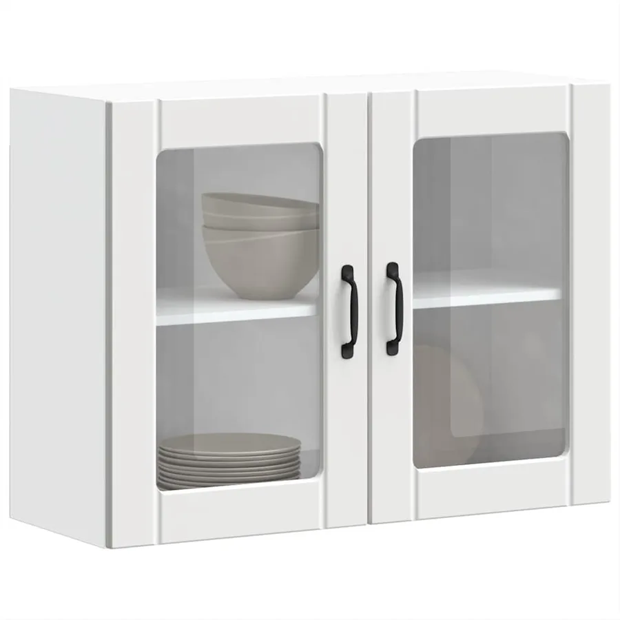 Armoire murale de cuisine avec porte en verre Lucca blanc - 5