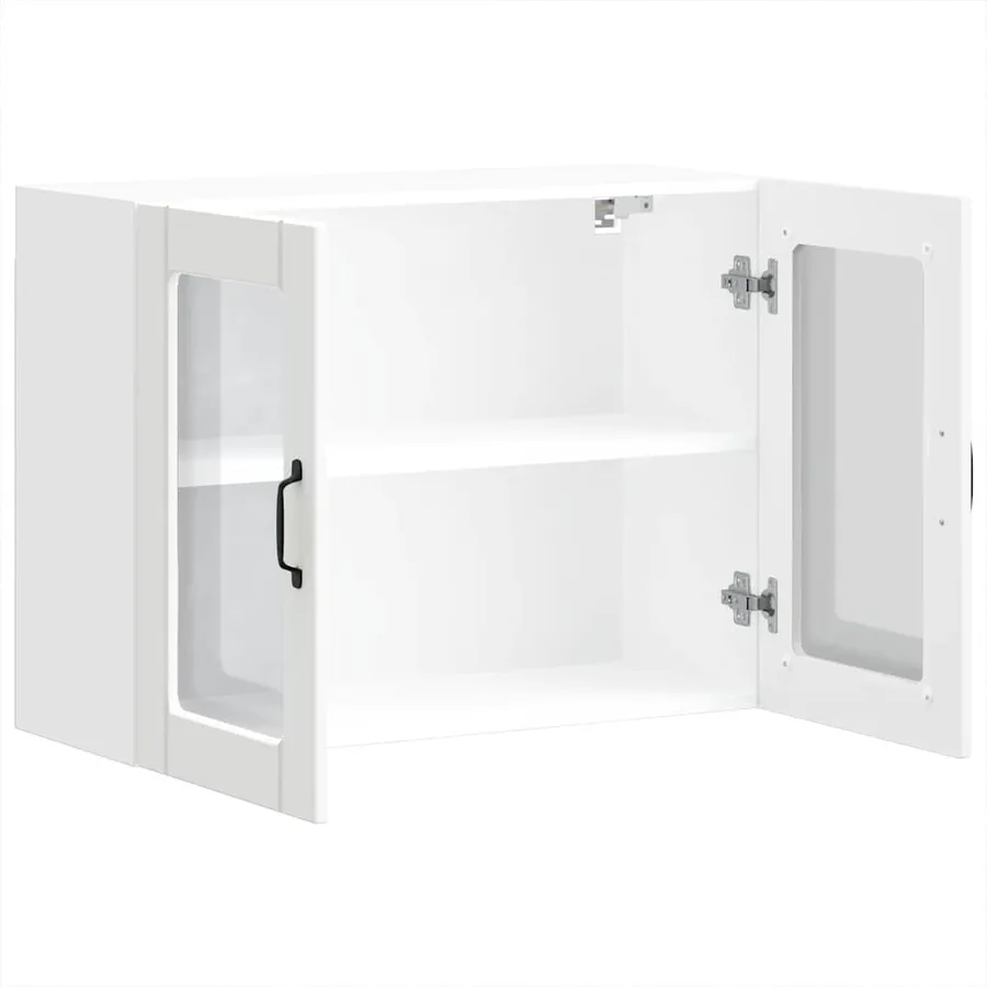 Armoire murale de cuisine avec porte en verre Lucca blanc - 7