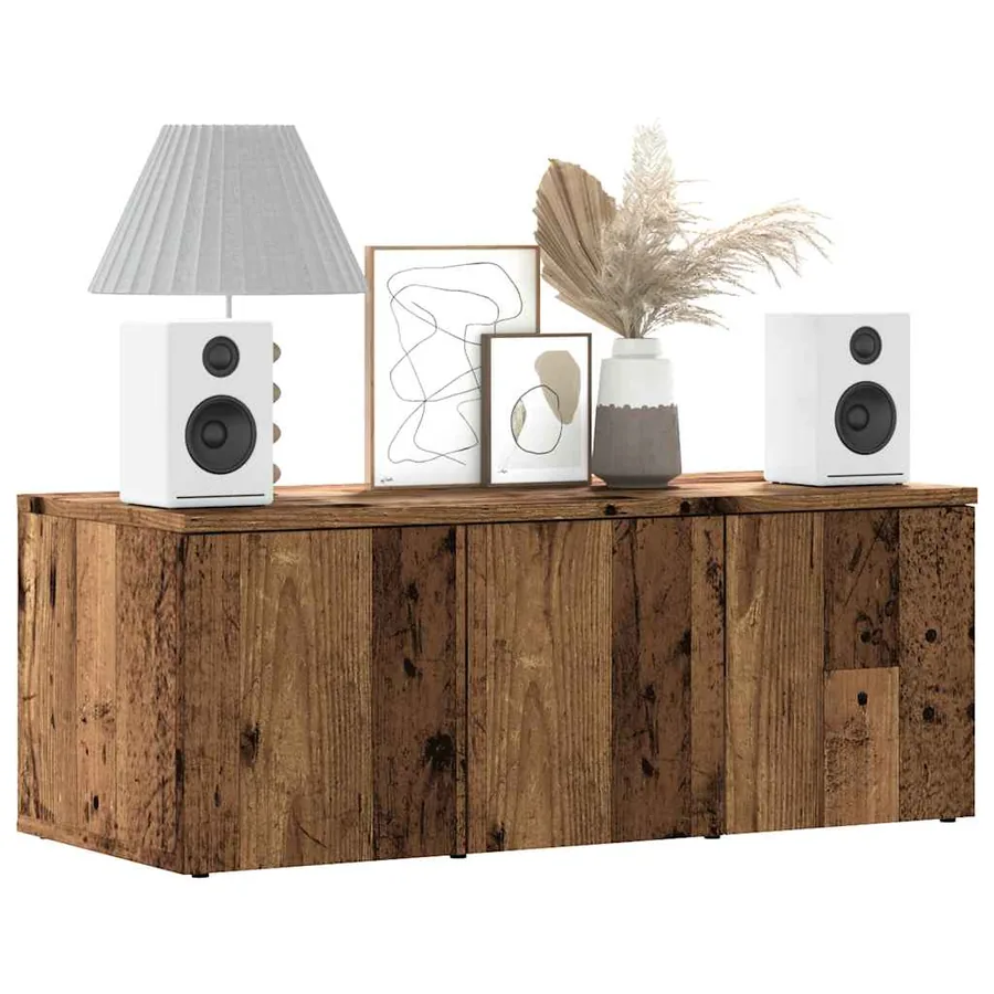 Meuble TV vieux bois 80x34x30 cm bois d'ingénierie