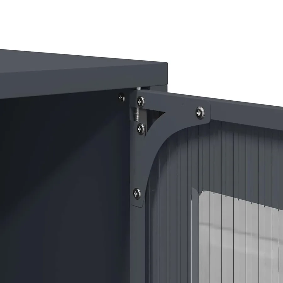 Buffet haut anthracite 68x39x107 cm acier - 10