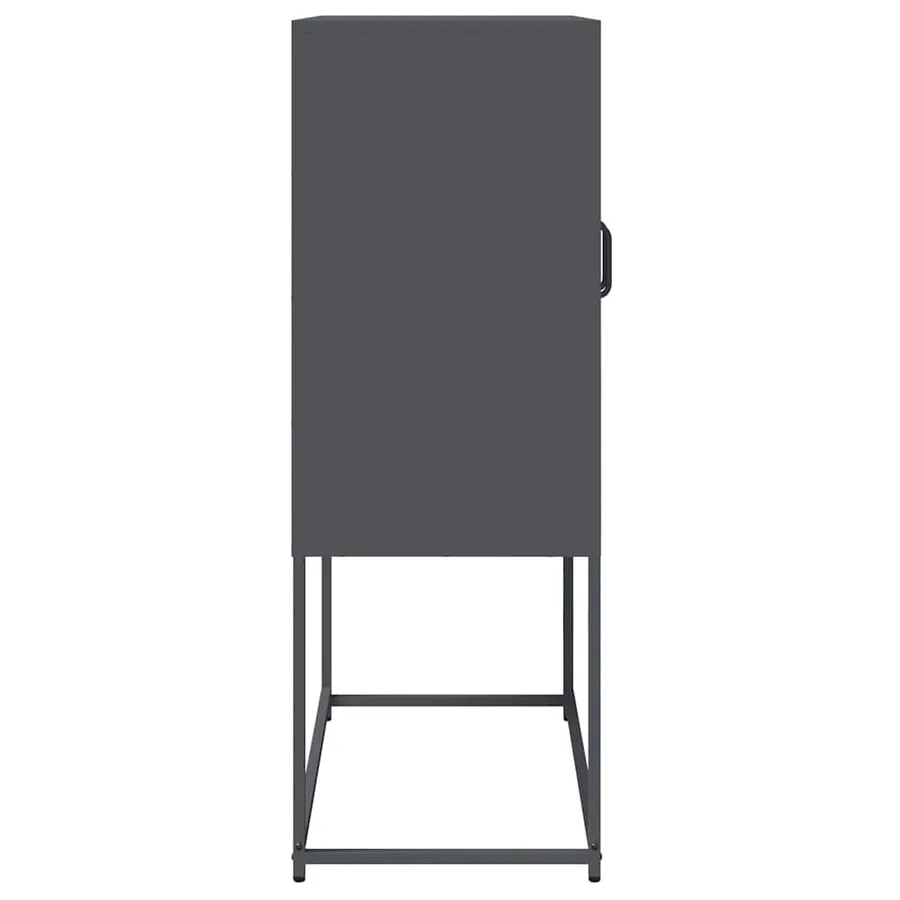 Buffet haut anthracite 68x39x107 cm acier - 7
