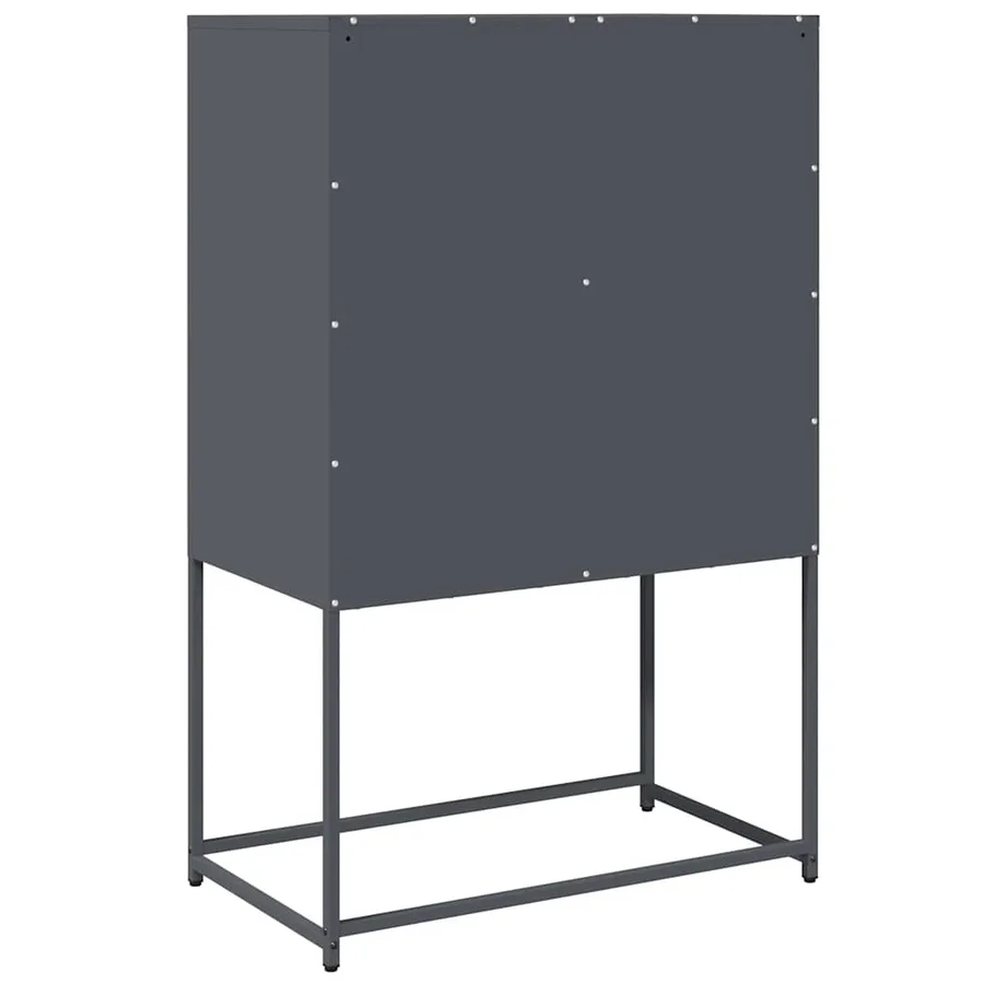 Buffet haut anthracite 68x39x107 cm acier - 8