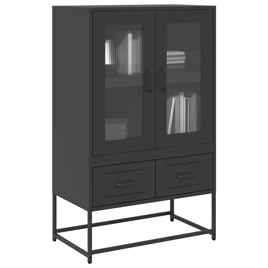 Buffet haut noir 68x39x111,5 cm acier