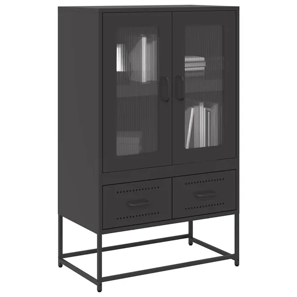 Buffet haut noir 68x39x111,5 cm acier