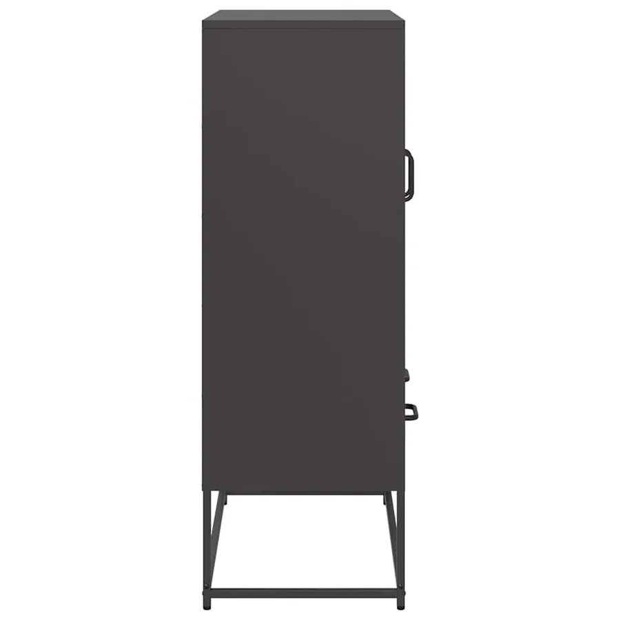 Buffet haut noir 68x39x111,5 cm acier - 7