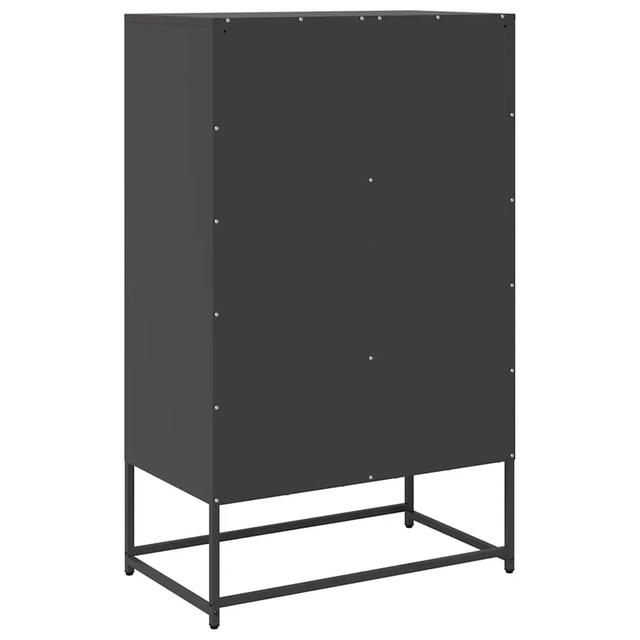 Buffet haut noir 68x39x111,5 cm acier - 8