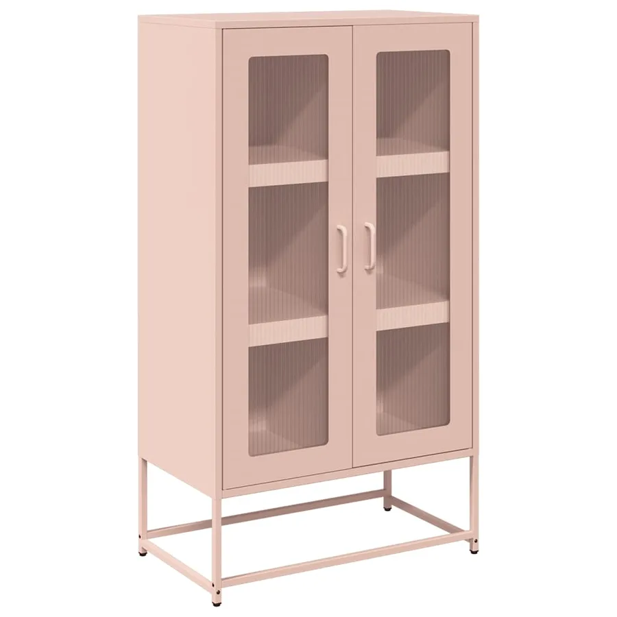 Buffet haut rose 68x39x123 cm acier - 2
