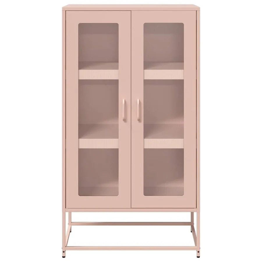 Buffet haut rose 68x39x123 cm acier - 5