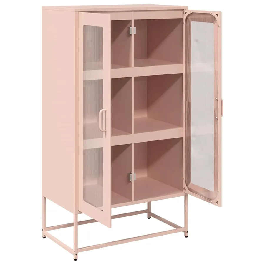 Buffet haut rose 68x39x123 cm acier - 6