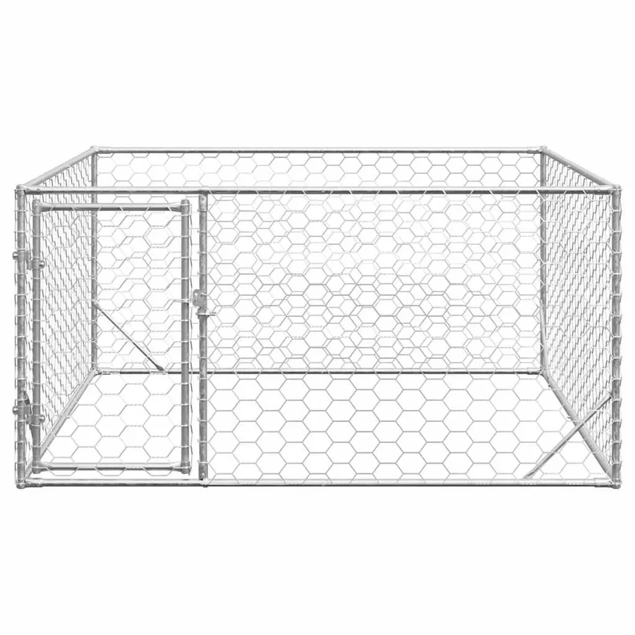 Niche d'extérieur pour chien avec porte, 2 x 2 x 1 m, acier galvanisé - 3