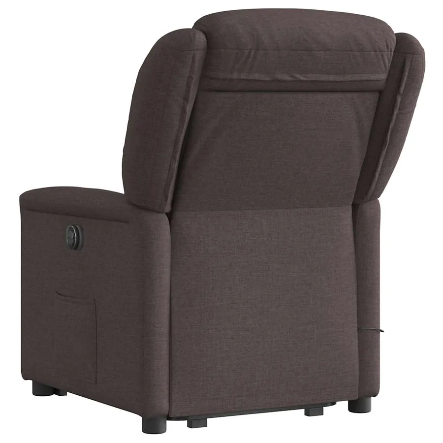 Fauteuil inclinable de massage Marron foncé Tissu - 7