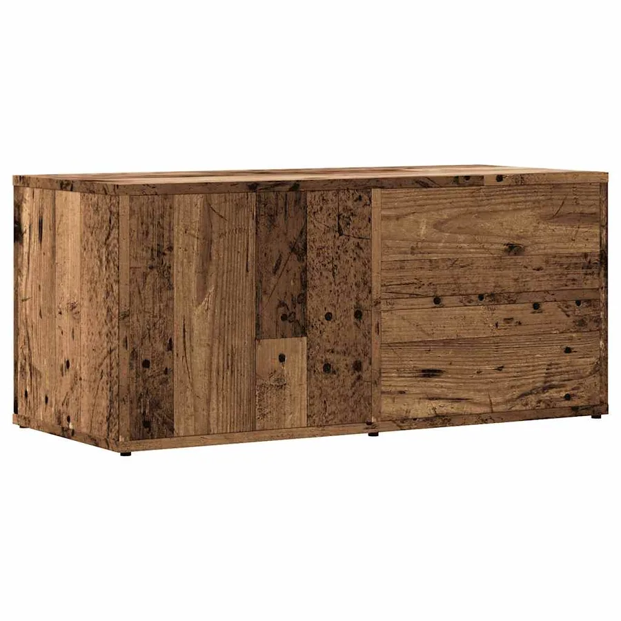 Meuble TV vieux bois 80x34x35,5 cm bois d'ingénierie - 2