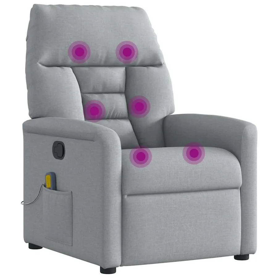 Fauteuil de massage inclinable Gris clair Tissu - 7