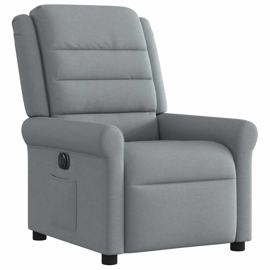 Fauteuil inclinable électrique Gris clair Tissu - 4