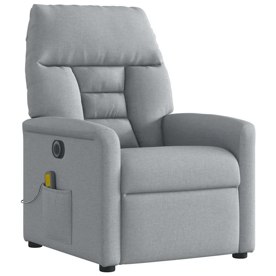Fauteuil de massage inclinable électrique gris clair tissu - 4