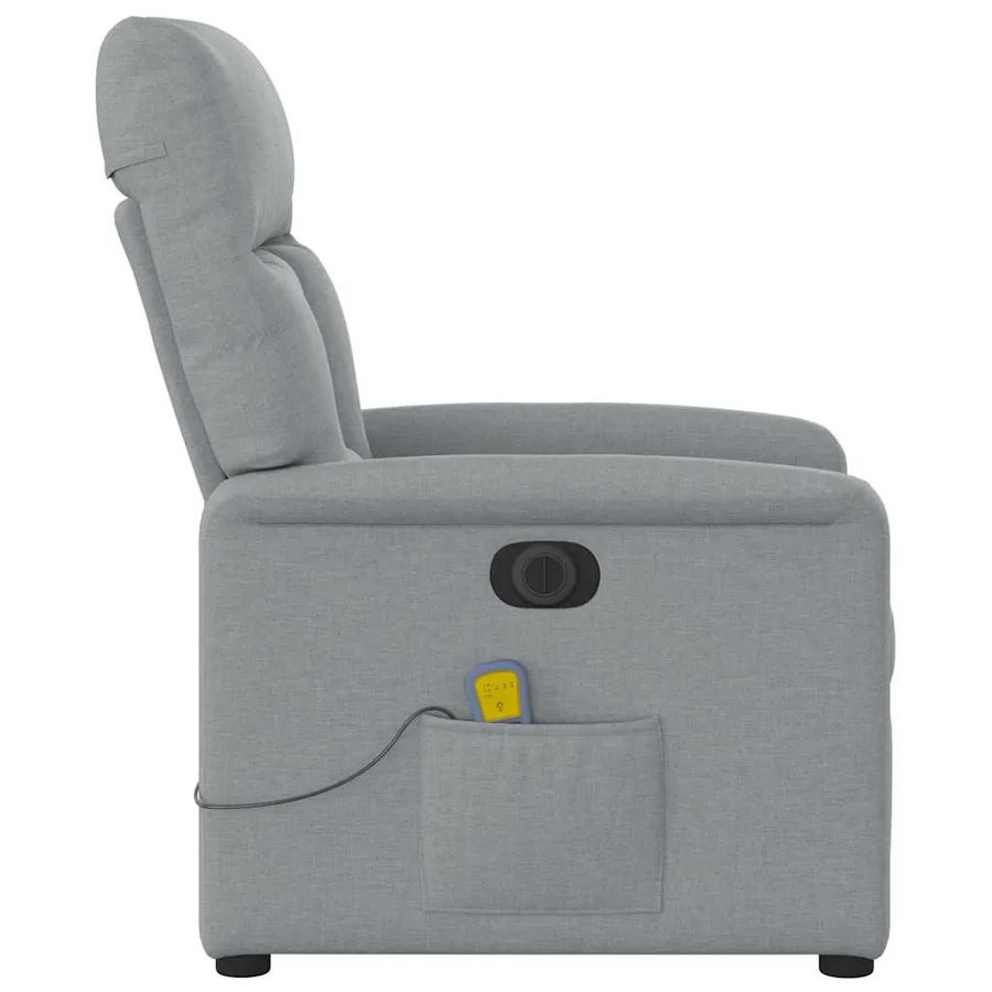 Fauteuil de massage inclinable électrique gris clair tissu - 6