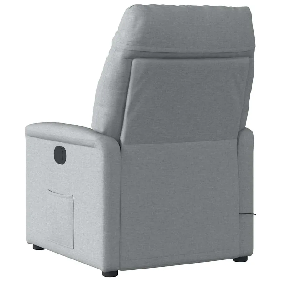 Fauteuil de massage inclinable électrique gris clair tissu - 7