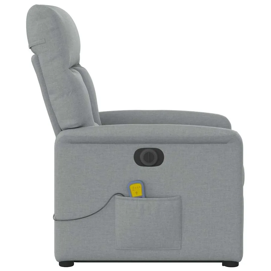 Fauteuil inclinable de massage électrique Gris clair Tissu - 7