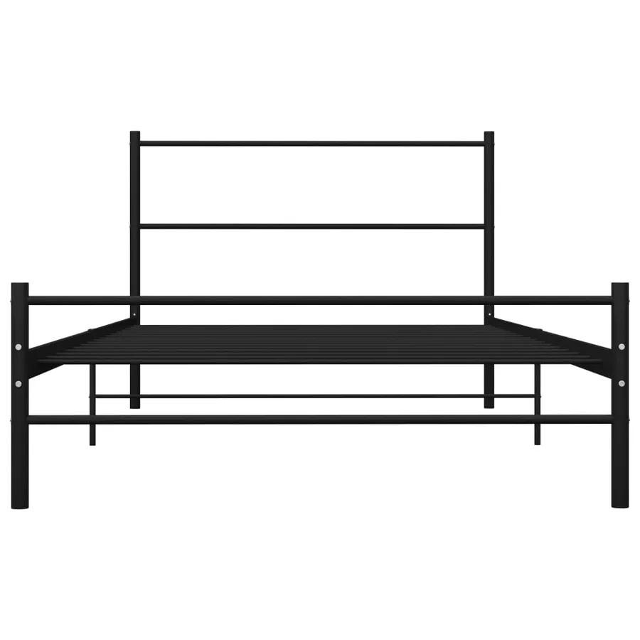 Cadre de lit sans matelas noir métal 100x200 cm - 3