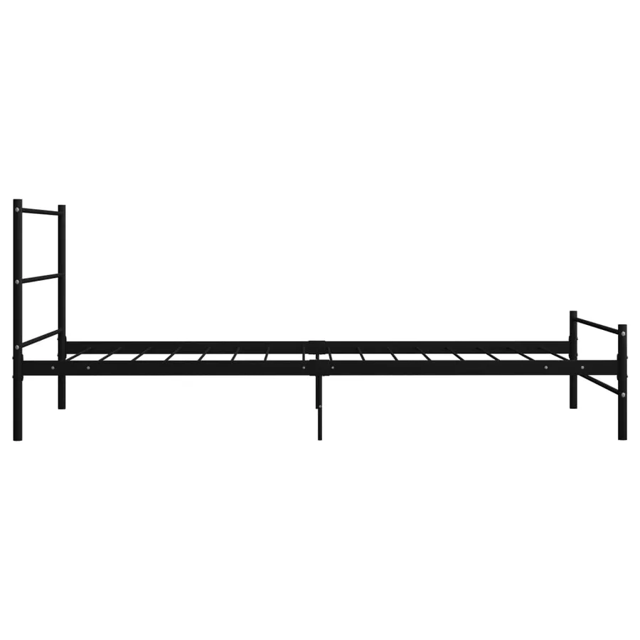 Cadre de lit sans matelas noir métal 100x200 cm - 4