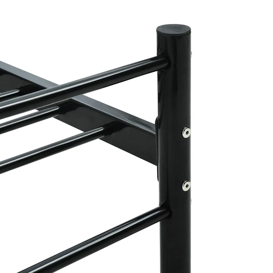 Cadre de lit sans matelas noir métal 100x200 cm - 5