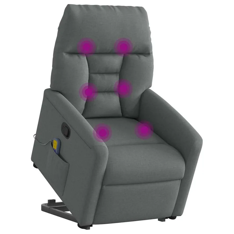 Fauteuil de massage inclinable Gris foncé Tissu - 3