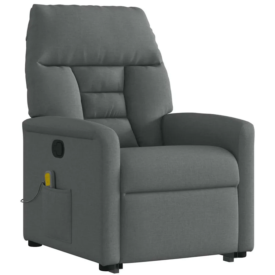 Fauteuil de massage inclinable Gris foncé Tissu - 4