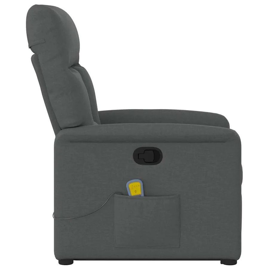 Fauteuil de massage inclinable Gris foncé Tissu - 6