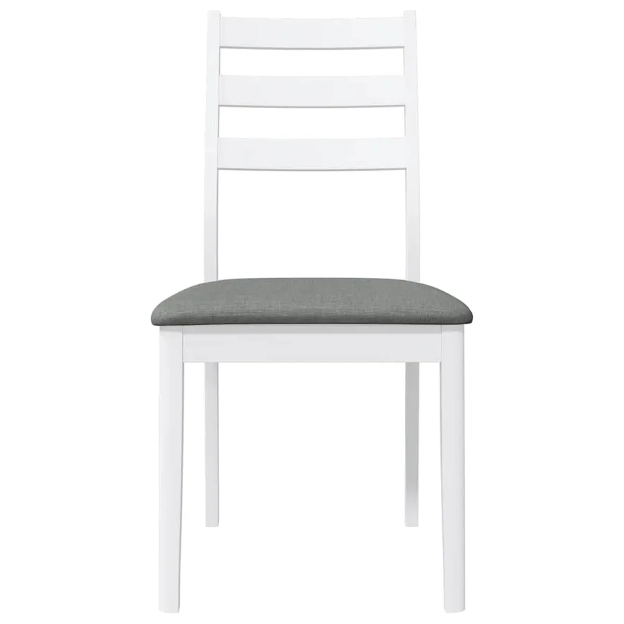 Chaises à manger coussins 2 pcs blanc bois massif caoutchouc - 5