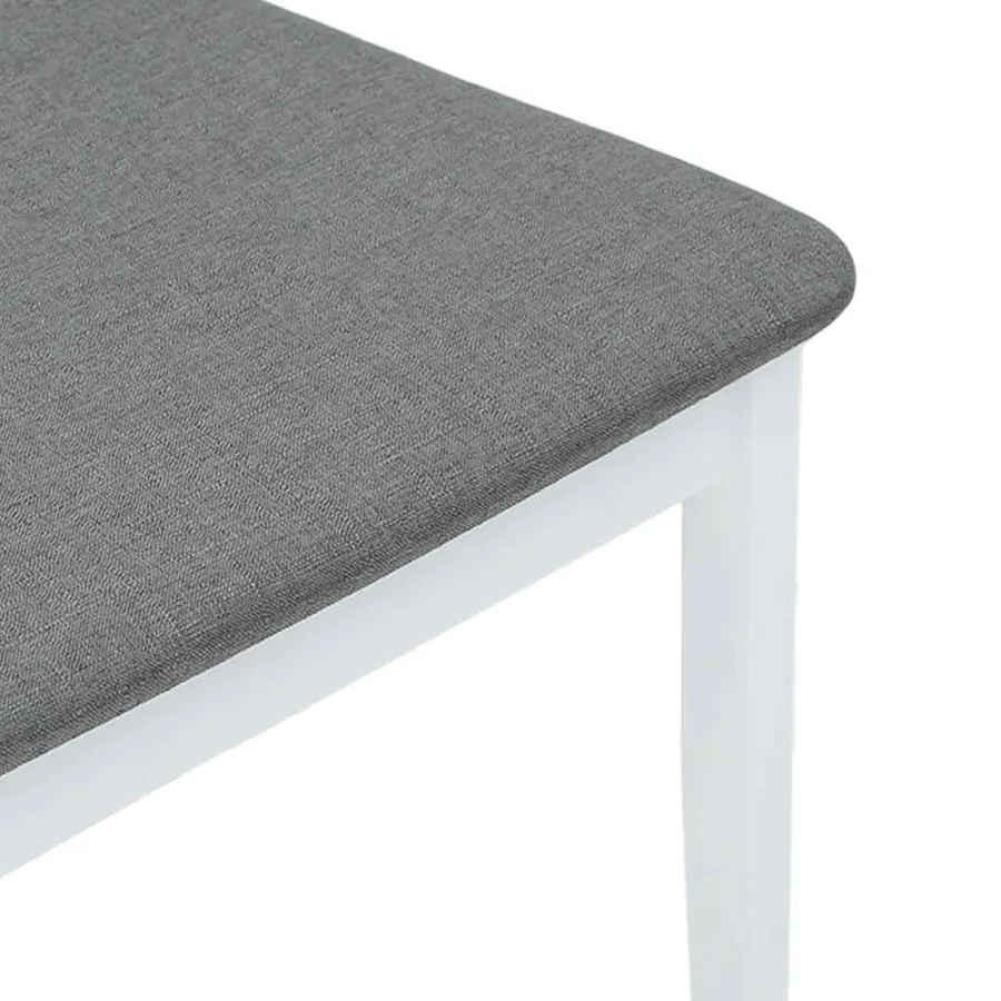 Chaises à manger coussins 2 pcs blanc bois massif caoutchouc - 8