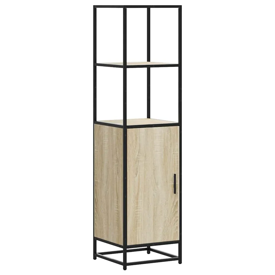 Buffet haut chêne sonoma 35,5x35x139 cm bois d'ingénierie métal - 2