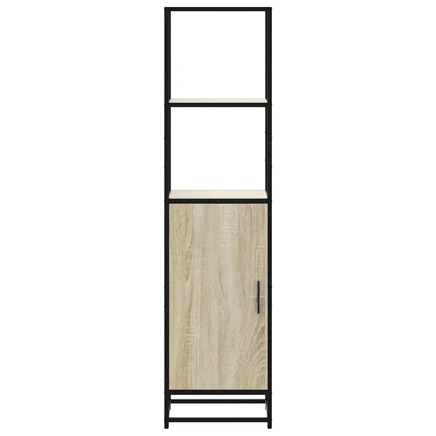 Buffet haut chêne sonoma 35,5x35x139 cm bois d'ingénierie métal - 4