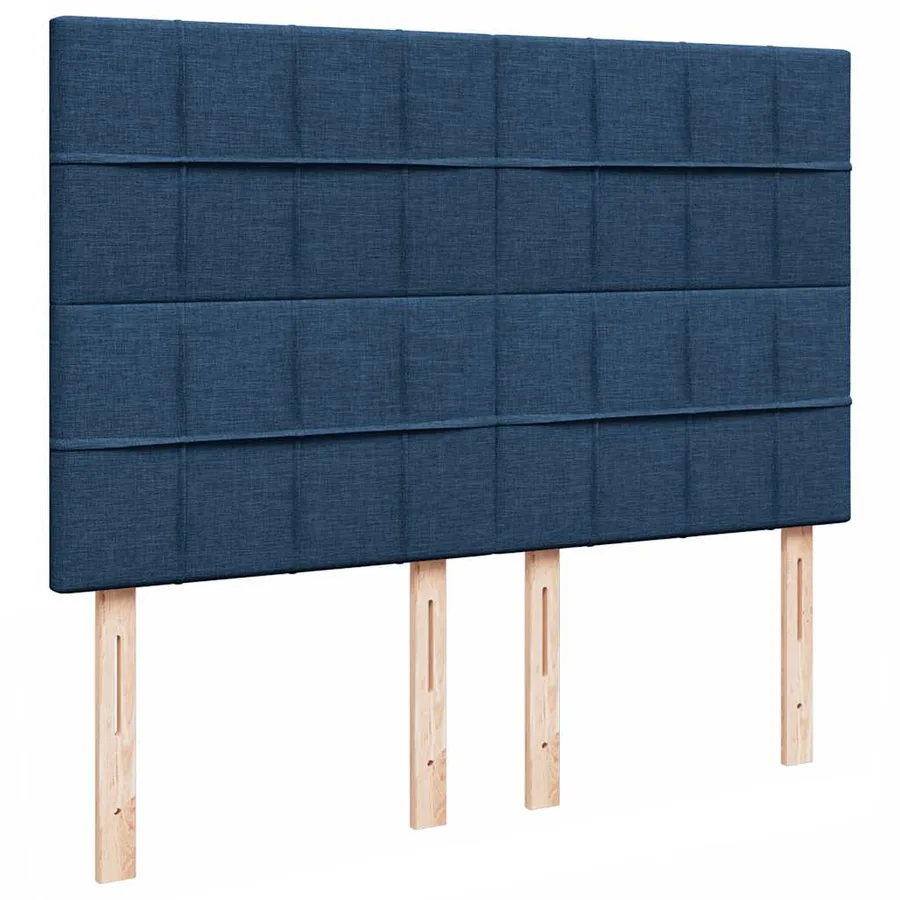 Cadre de lit ottoman avec matelas bleu 140x200 cm tissu - 9