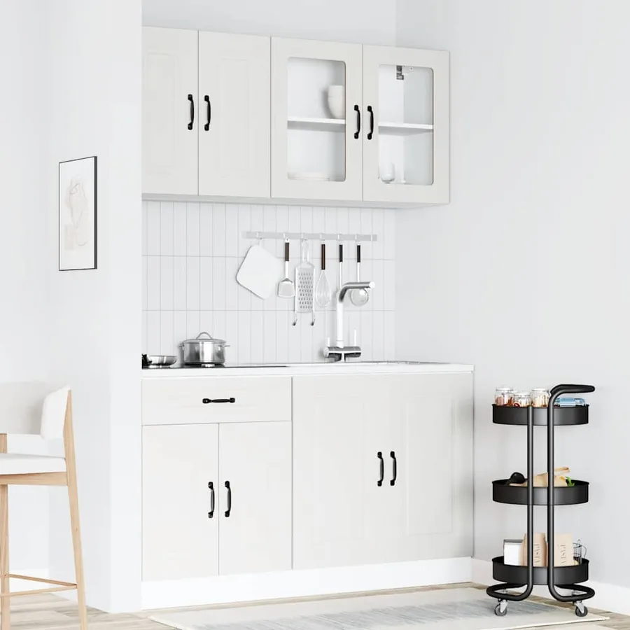 Ensemble d'armoires cuisine 4pcs Kalmar blanc bois d'ingénierie - 3