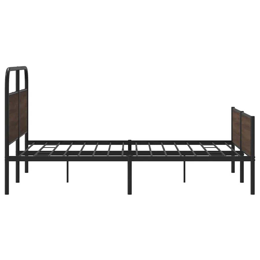 Cadre de lit en métal sans matelas chêne marron 150x200 cm - 6