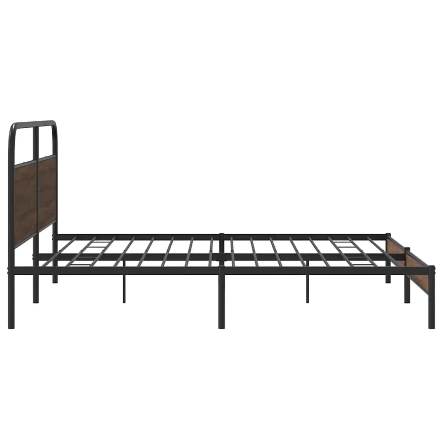 Cadre de lit en métal sans matelas chêne marron 193x203 cm - 6
