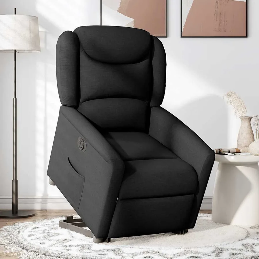 Fauteuil inclinable électrique noir tissu - 2